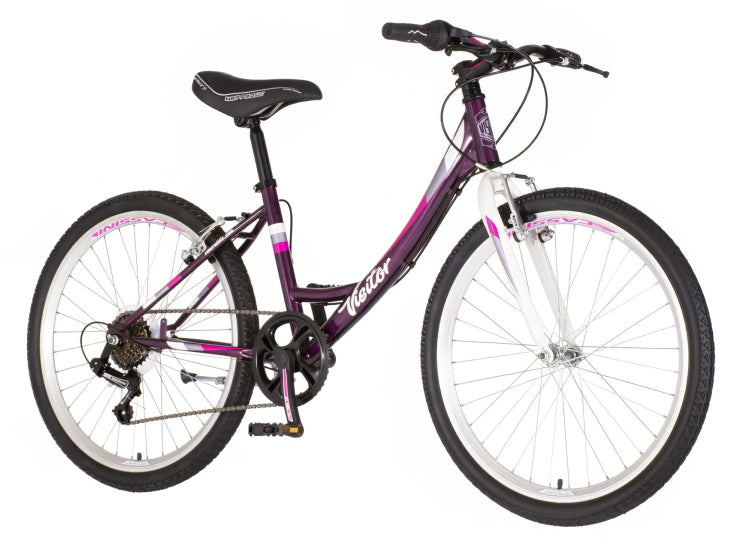 Bicikl junior 24 visitor fox 24" 14"  v-brake  6 brzina 132-155cm (xs) ljubičasti