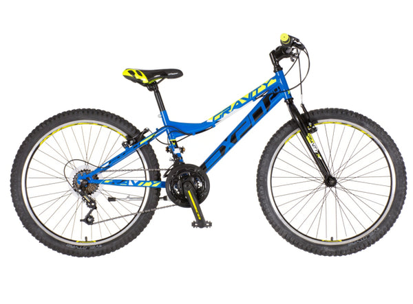 Bicikl junior 24 explorer magnito 24" 13" v-brake  18 brzina 132-155cm (xs) plavi