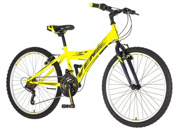 Bicikl junior 24 venssini parma 24" 13" v-brake  18 brzina 132-155cm (xs) žuti