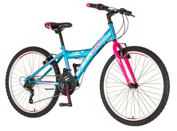Bicikl junior 24 venssini parma 24" 13" v-brake  18 brzina 132-155cm (xs) tirkiz