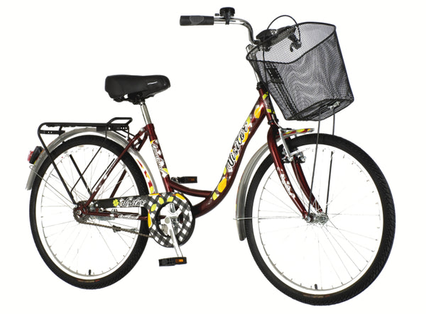 Bicikl city visitor lowland 24" 15" v-brake kontra favorit 155-178cm (s/m) bordo žuti