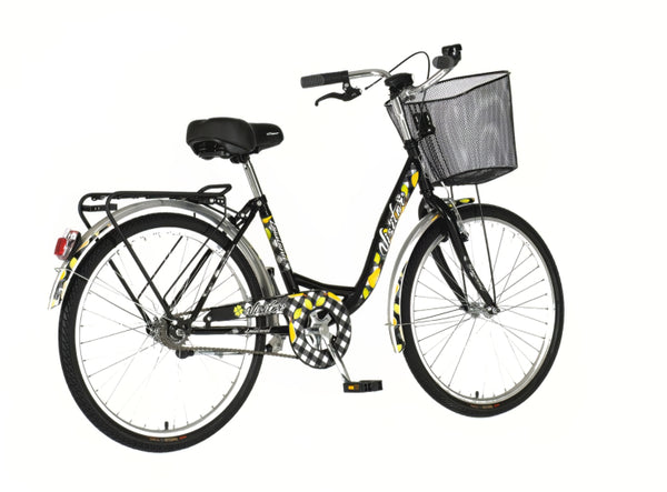 Bicikl city visitor lowland 24" 15" v-brake kontra favorit 155-178cm (s/m) crno žuti