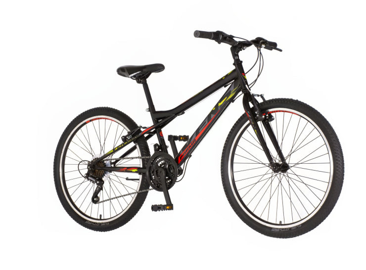 Bicikl junior 24 venssini parma 24" 13" v-brake  18 brzina 142-165cm (s) crno crveni perla