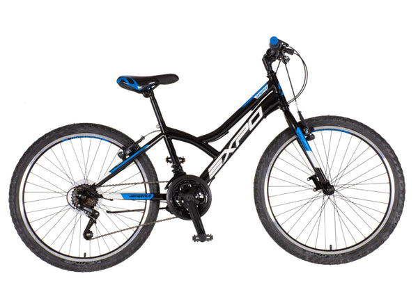 Bicikl junior 24 explorer spy 24" 13" v-brake 18 brzina 132-155cm (xs) crno plavi sjaj uv