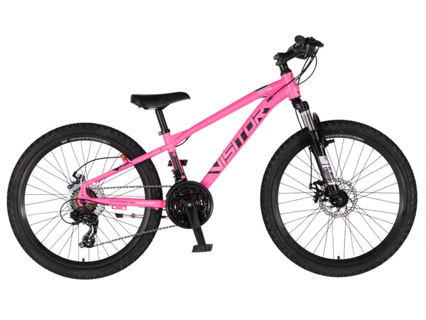 Bicikl junior 24 visitor cascade 24" amortizer 12"  disk dupli 21 brzina 142-165cm (s) roze