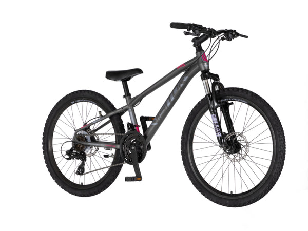 Bicikl junior 24 visitor cascade 24" amortizer 12" disk dupli 21 brzina 142-165cm (s) sivi polu mat