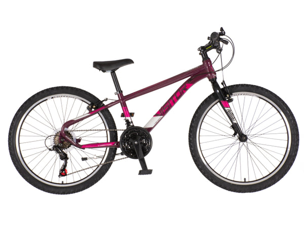 Bicikl junior 24 visitor radiance 24" 12" v-brake   21 brzina 132-155cm (xs) bordo perla uv sjaj