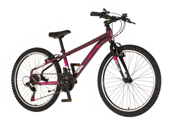 Bicikl junior 24 visitor radiance 24" 12" v-brake   21 brzina 132-155cm (xs) bordo perla uv sjaj