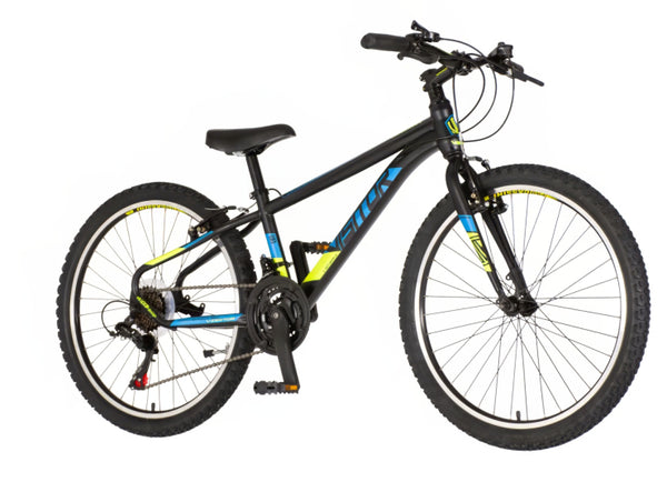 Bicikl junior 24 visitor radiance 24" 12" v-brake   21 brzina 132-155cm (xs) crno žuti