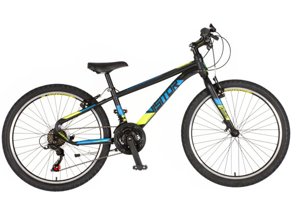Bicikl junior 24 visitor radiance 24" 12" v-brake   21 brzina 132-155cm (xs) crno žuti