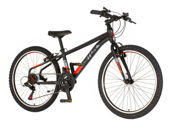 Bicikl junior 24 visitor radiance 24" 12" v-brake   21 brzina 132-155cm (xs) crno crveni