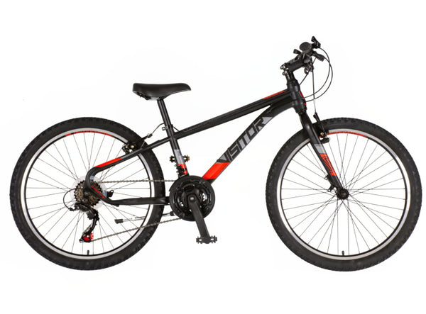 Bicikl junior 24 visitor radiance 24" 12" v-brake   21 brzina 132-155cm (xs) crno crveni