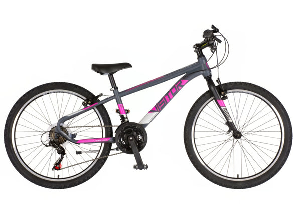 Bicikl junior 24 visitor radiance 24" 12" v-brake 21 brzina 132-155cm (xs) sivi