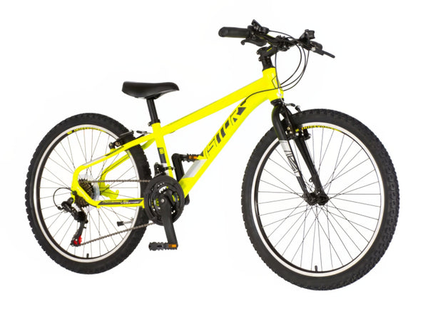 Bicikl junior 24 visitor radiance 24" 12" v-brake  21 brzina 132-155cm (xs) neon žuti