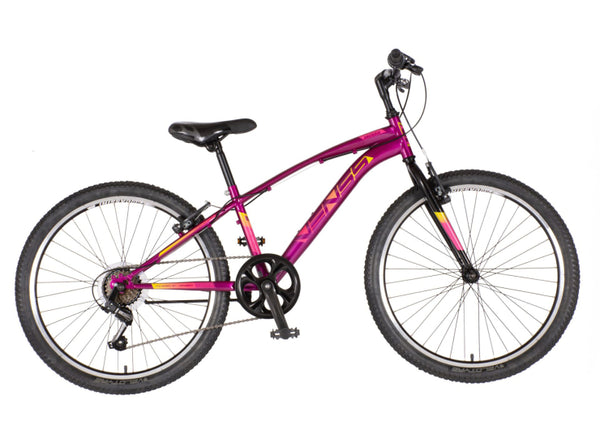 Bicikl junior 24 venssini arcadia 24" 12" v-brake 6 brzina 132-155cm (xs) bordo perla uv sjaj