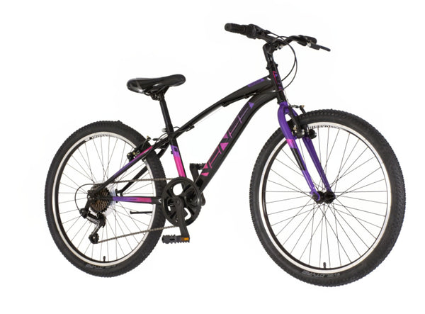 Bicikl junior 24 venssini arcadia 24" 12" v-brake  6 brzina 132-155cm (xs) crno ljubičasti