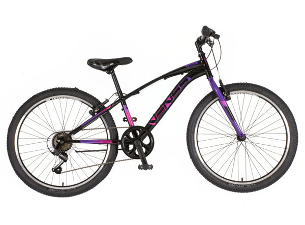 Bicikl junior 24 venssini arcadia 24" 12" v-brake  6 brzina 132-155cm (xs) crno ljubičasti
