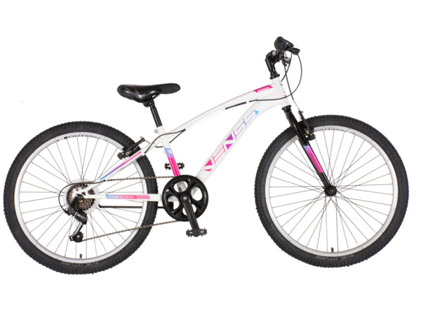 Bicikl junior 24 venssini arcadia 24" 12" v-brake  6 brzina 132-155cm (xs) belo roze