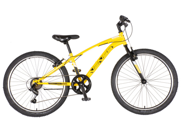 Bicikl junior 24 venssini arcadia 24" 12" v-brake  6 brzina 132-155cm (xs) žuti