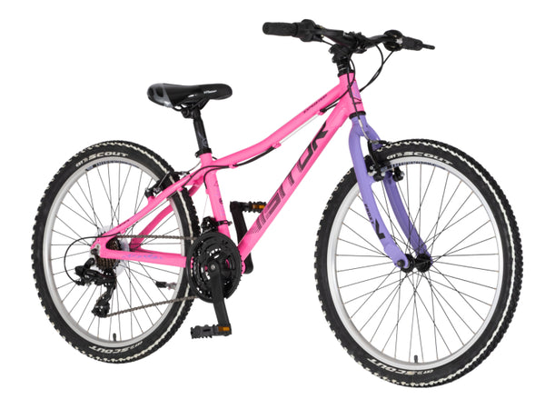 Bicikl junior 24 visitor proxy start 2.1 24" tvrda alu 13" v-brake  21 brzina 142-165cm (s) roze