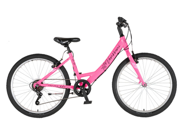Bicikl junior 24 venssini parma alu 24" alu 14" v-brake  6 brzina 132-155cm (xs) roze