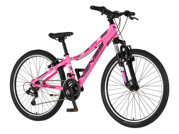 Bicikl junior 24 venssini parma x100 alu 24" alu 12" v-brake  18 brzina 132-155cm (xs) roze
