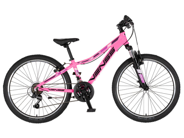 Bicikl junior 24 venssini parma x100 alu 24" alu 12" v-brake  18 brzina 132-155cm (xs) roze