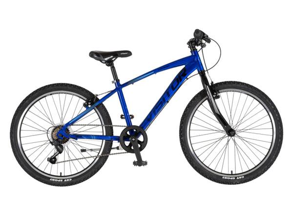 Bicikl junior 24 visitor fox roll alu 24" tvrda alu 14" v-brake  7 brzina 132-155cm (xs) plavi perla