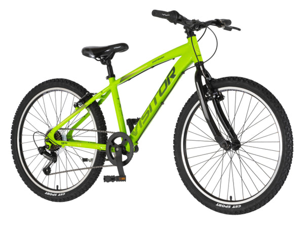 Bicikl junior 24 visitor fox roll alu 24" tvrda alu 14" v-brake  7 brzina 132-155cm (xs) zeleni neon