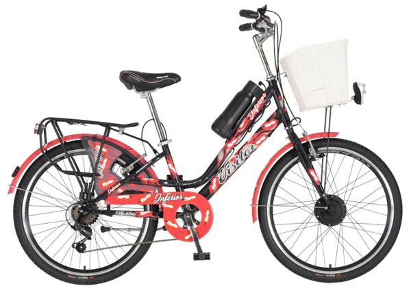 E-bicikl visitor fashion inferior 24" crno crveni