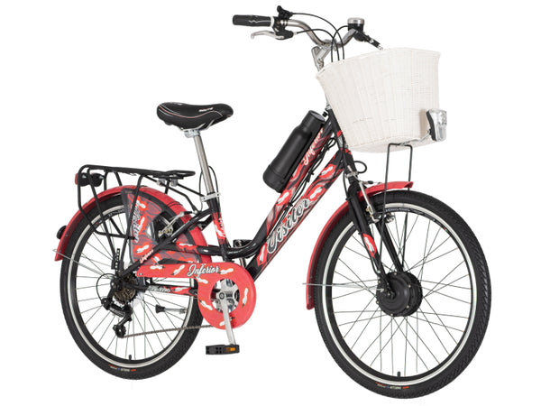 E-bicikl visitor fashion inferior 24" crno crveni