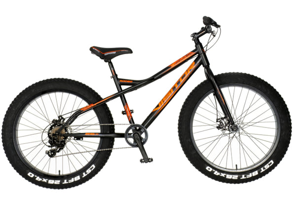 Bicikl fatbike visitor fat bike 26" 16" prednji i zadnji disk 7 brzina 158-175cm (m) crno narandžast