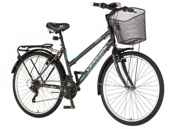 Bicikl city venssini roma 26" 18" v-brake  18 brzina 155-178cm (s/m) sivi