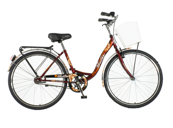 Bicikl city visitor lowland 26x1.3/8" 16" v-brake  kontra favorit 155-178cm (s/m) crveno narandžasti