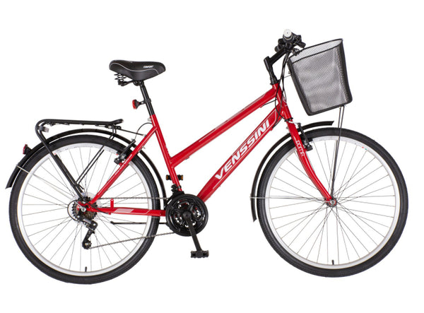 Bicikl city venssini roma 26" 18" v-brake  18 brzina 155-178cm (s/m) crveni   i