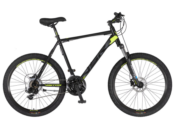 Bicikl mtb visitor master 26" am santur 22" disk hidraulika 21 brzina 175-193cm (xl) crno žuti