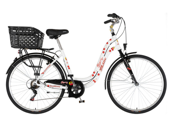 Bicikl fashion visitor cherry 28" alu 19" v-brake  6 brzina 155-178cm (s/m) belo crveni