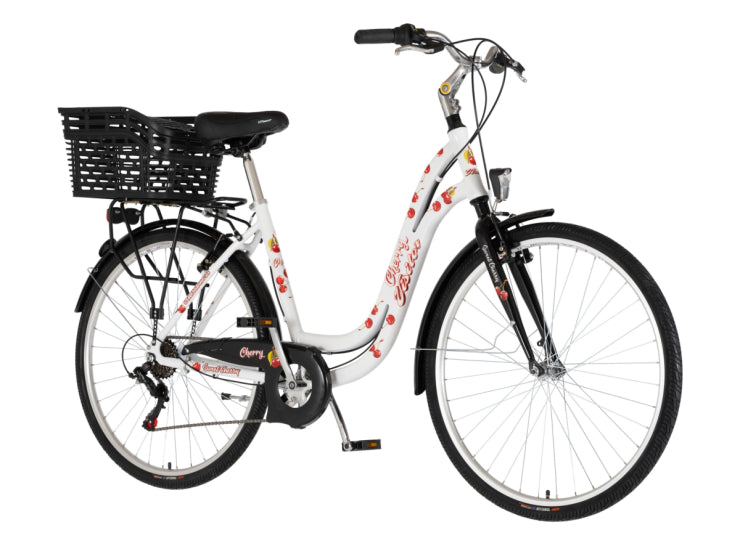 Bicikl fashion visitor cherry 28" alu 19" v-brake  6 brzina 155-178cm (s/m) belo crveni