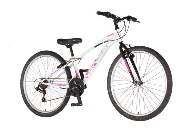 Bicikl mtb venssini arcadia 26" 12" v-brake  18 brzina 132-155cm (xs) belo roze
