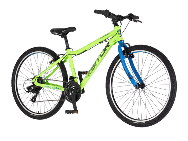 Bicikl mtb visitor proxy start 2.1 26" tvrda alu 15" v-brake  21 brzina 142-165cm (s) neon zeleni