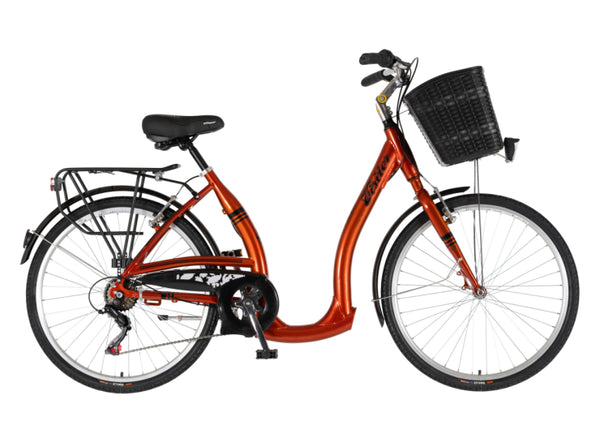 Bicikl city visitor vintage 26" alu 18" v-brake  6 brzina 155-178cm (s/m) narandžasti perla