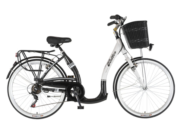 Bicikl city visitor vintage 26" alu 18" v-brake  6 brzina 155-178cm (s/m) belo crni