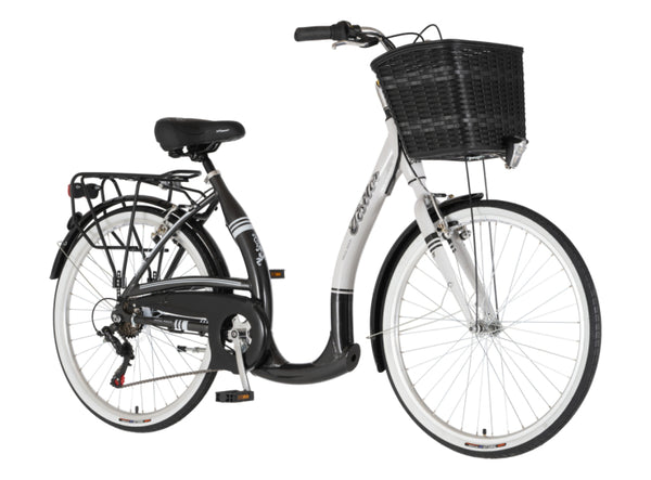 Bicikl city visitor vintage 26" alu 18" v-brake  6 brzina 155-178cm (s/m) belo crni