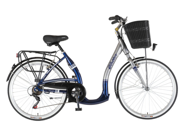 Bicikl city visitor vintage 26" alu 18" v-brake  6 brzina 155-178cm (s/m) plavo srebrni perla uv