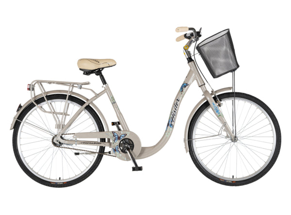 Bicikl fashion visitor butterfly 26" alu 17" v-brake kontra quanda 155-178cm (s/m) sivi perla