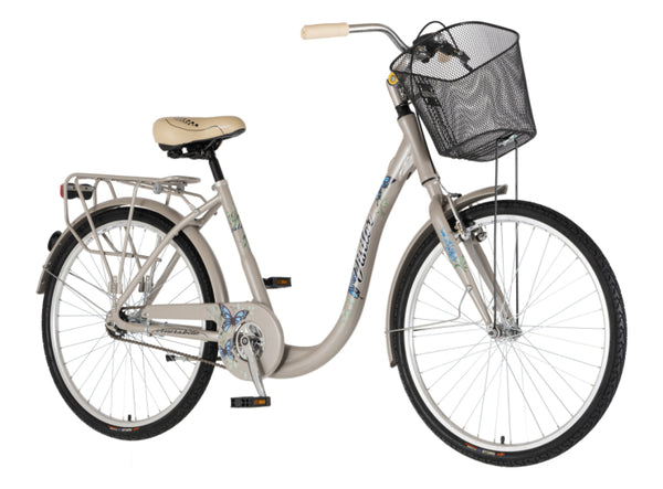 Bicikl fashion visitor butterfly 26" alu 17" v-brake kontra quanda 155-178cm (s/m) sivi perla