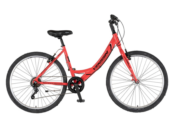 Bicikl mtb venssini parma alu 26" alu 17" v-brake  6 brzina 142-165cm (s) roze
