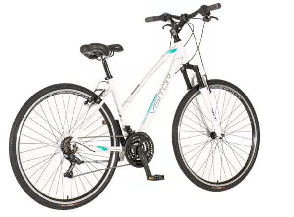 Bicikl tour visitor terra lady 28" amortizer alu 18" v-brake 18 brzina 155-178cm (s/m) belo tirkiz