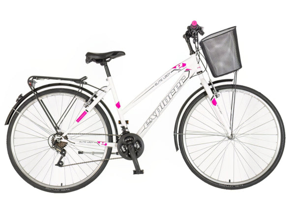 Bicikl city explorer lady 28" 18" v-brake  18 brzina 155-178cm (s/m) belo roze