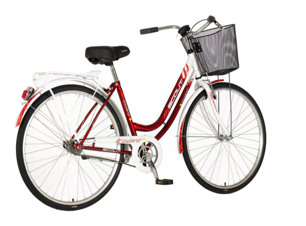 Bicikl city scout lowland 28" 18" v-brake  kontra favorit 155-178cm (s/m) crveno beli